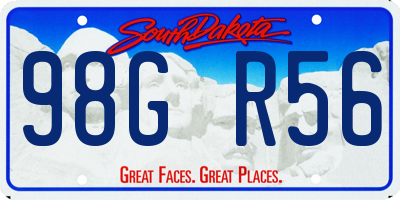 SD license plate 98GR56