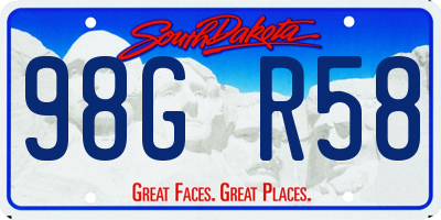 SD license plate 98GR58