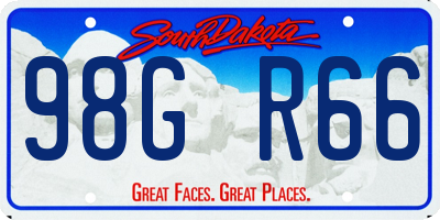 SD license plate 98GR66