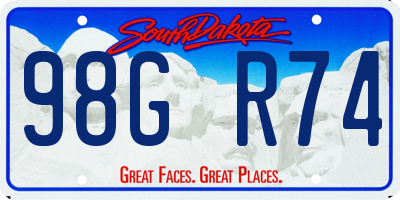 SD license plate 98GR74