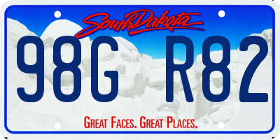SD license plate 98GR82