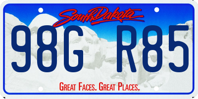 SD license plate 98GR85