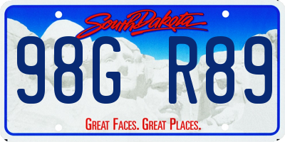 SD license plate 98GR89