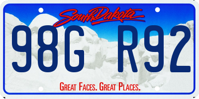SD license plate 98GR92