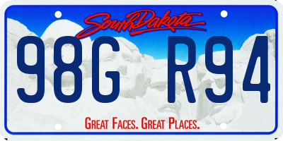 SD license plate 98GR94