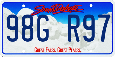 SD license plate 98GR97