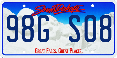 SD license plate 98GS08