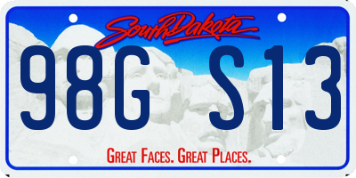 SD license plate 98GS13