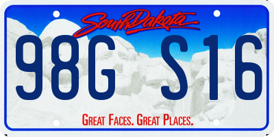 SD license plate 98GS16