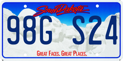 SD license plate 98GS24