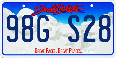 SD license plate 98GS28