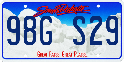 SD license plate 98GS29