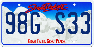 SD license plate 98GS33