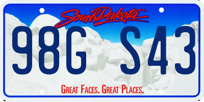 SD license plate 98GS43