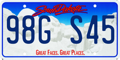 SD license plate 98GS45