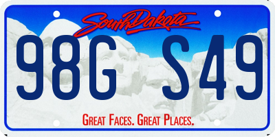 SD license plate 98GS49