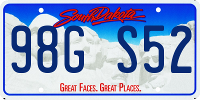 SD license plate 98GS52