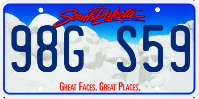 SD license plate 98GS59