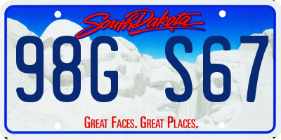 SD license plate 98GS67