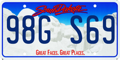 SD license plate 98GS69