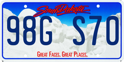 SD license plate 98GS70