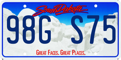 SD license plate 98GS75