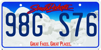 SD license plate 98GS76
