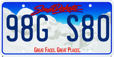 SD license plate 98GS80