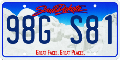SD license plate 98GS81