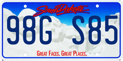 SD license plate 98GS85