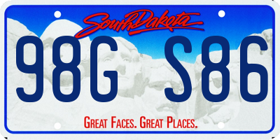 SD license plate 98GS86