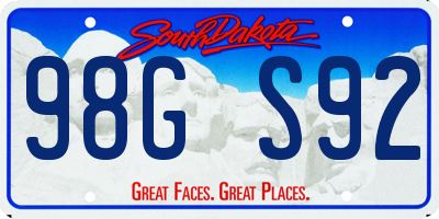 SD license plate 98GS92