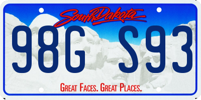 SD license plate 98GS93