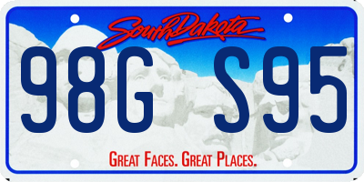 SD license plate 98GS95