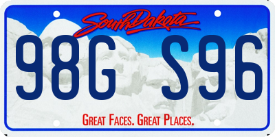 SD license plate 98GS96