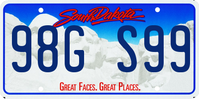 SD license plate 98GS99