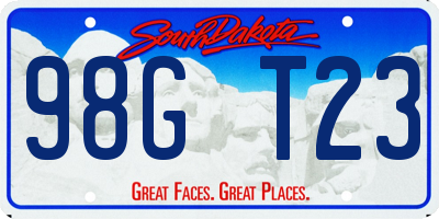 SD license plate 98GT23