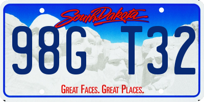 SD license plate 98GT32