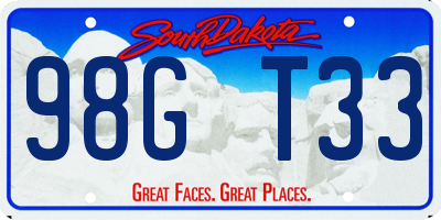 SD license plate 98GT33