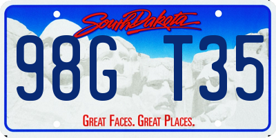 SD license plate 98GT35