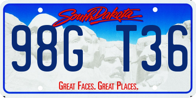 SD license plate 98GT36