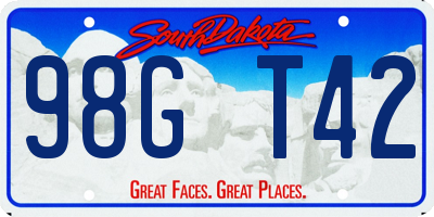 SD license plate 98GT42