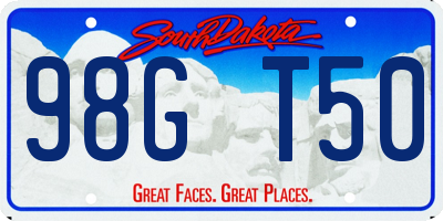 SD license plate 98GT50