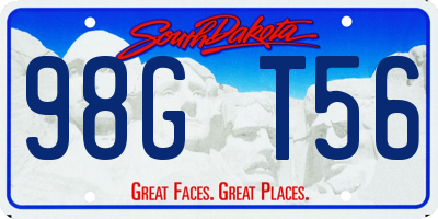 SD license plate 98GT56