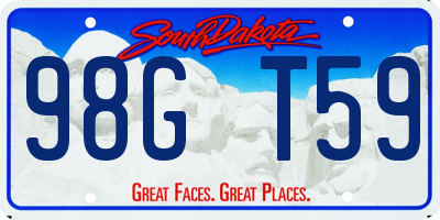 SD license plate 98GT59