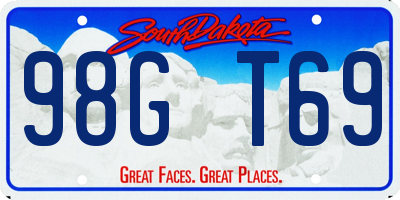 SD license plate 98GT69