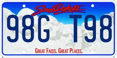 SD license plate 98GT98