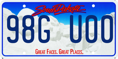 SD license plate 98GU00