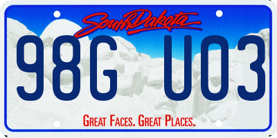 SD license plate 98GU03