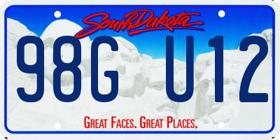SD license plate 98GU12